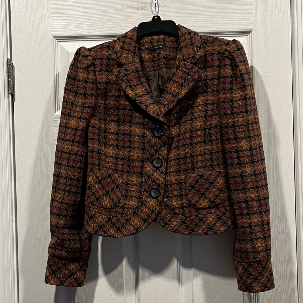 Semantika Women’s Brown and Orange Blazer Wool Blend. Size‎ M